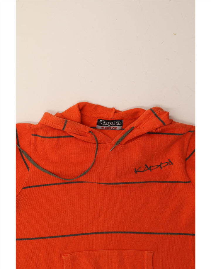 KAPPA Mens Graphic Hoodie Jumper Medium Orange Striped Cotton Vintage Kappa and Second-Hand Kappa from Messina Hembry 