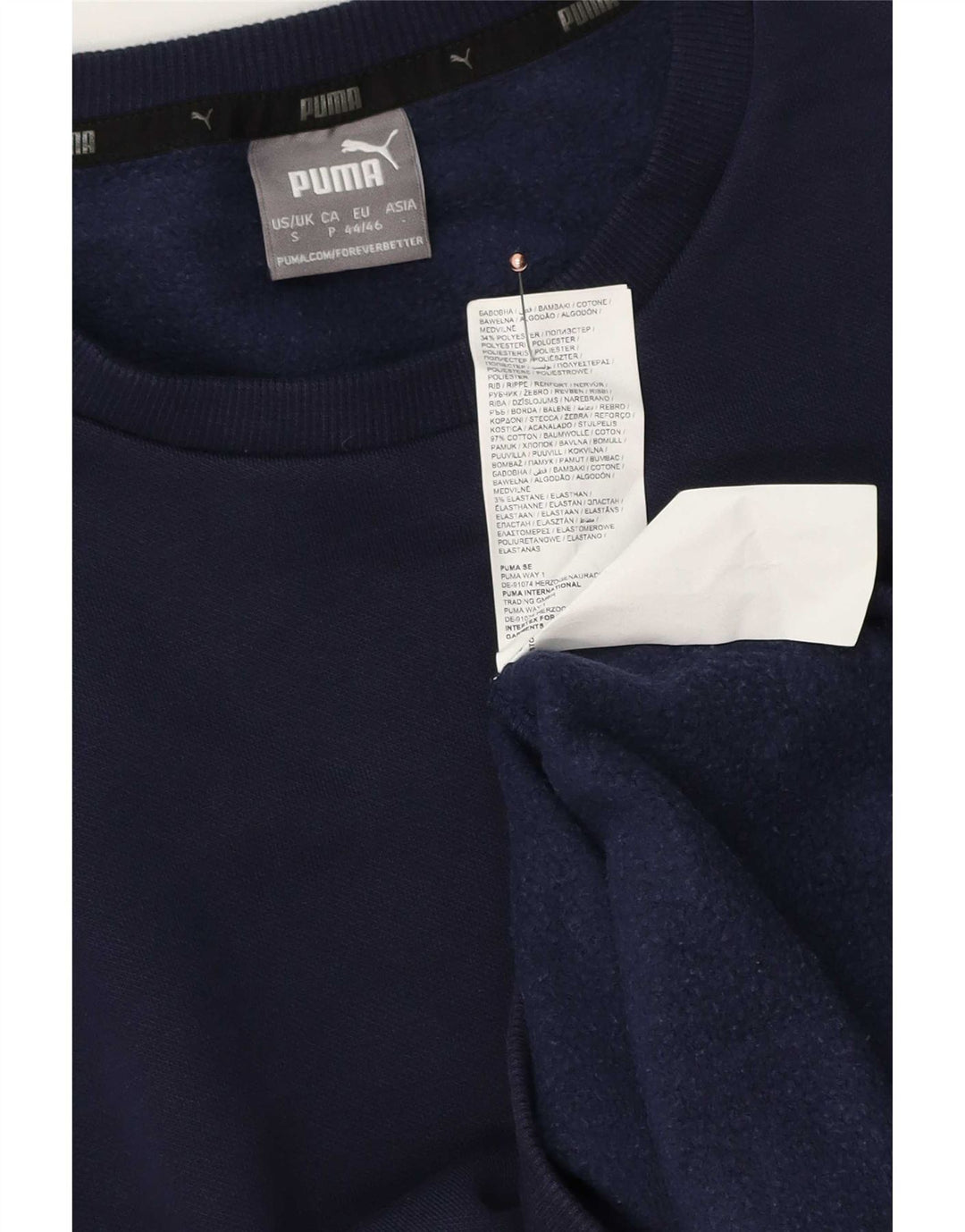 Puma moletom masculino jumper pequeno algodão azul marinho