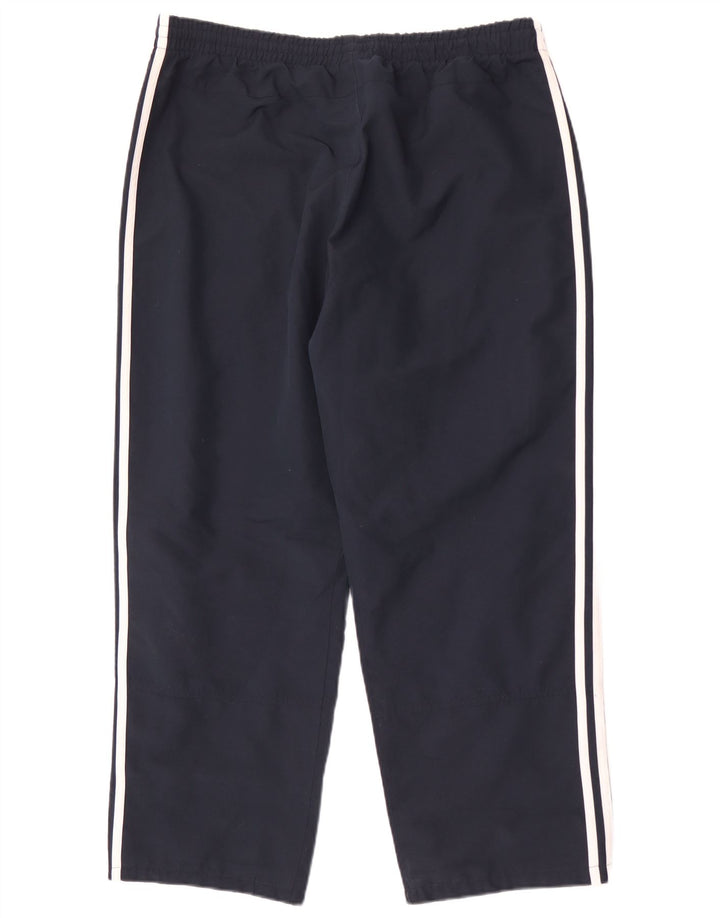Calça de treino masculina Adidas grande poliéster azul marinho