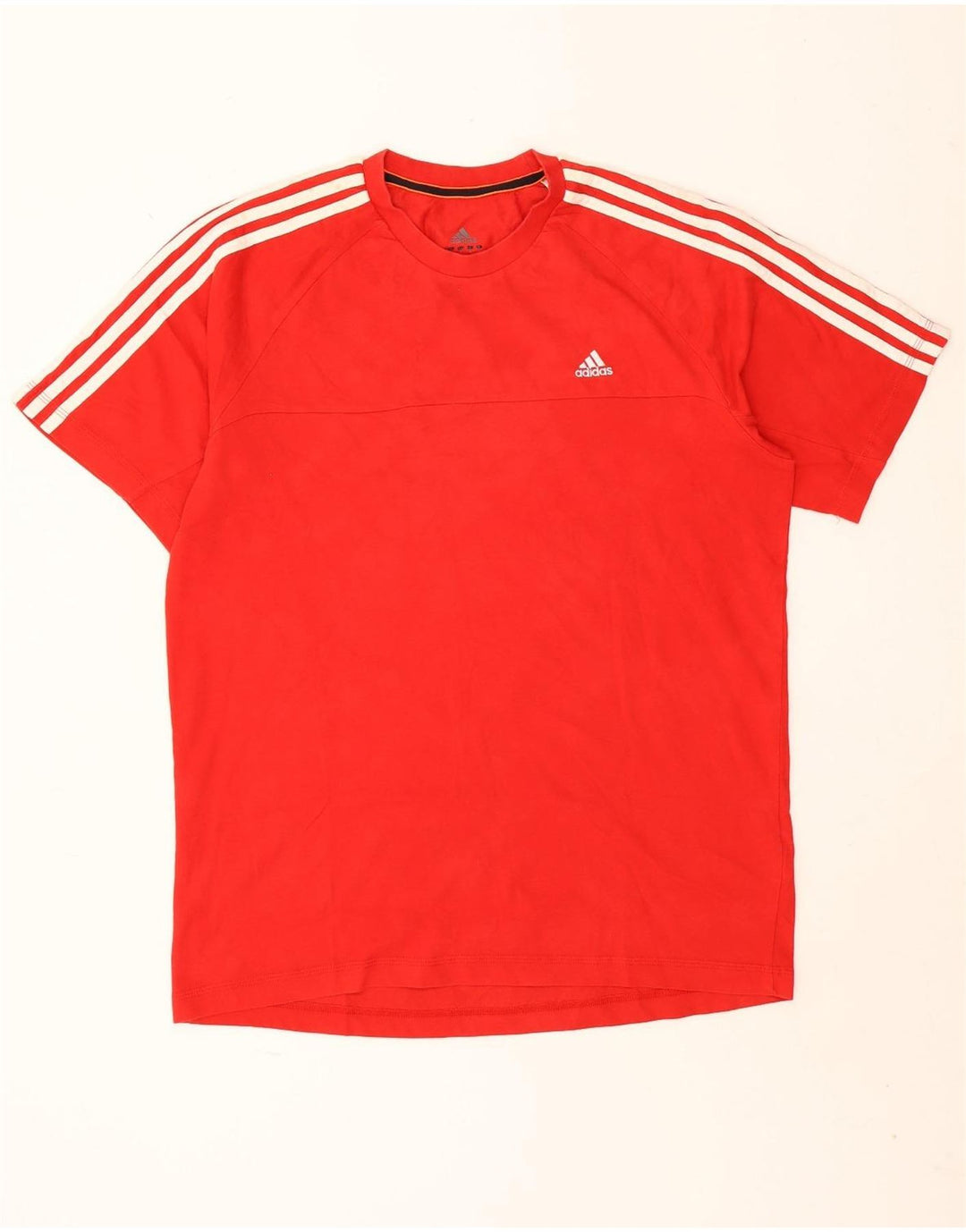 Adidas Mens Climalite Camiseta Top Grande Algodão Vermelho