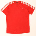 Adidas Mens Climalite Camiseta Top Grande Algodão Vermelho