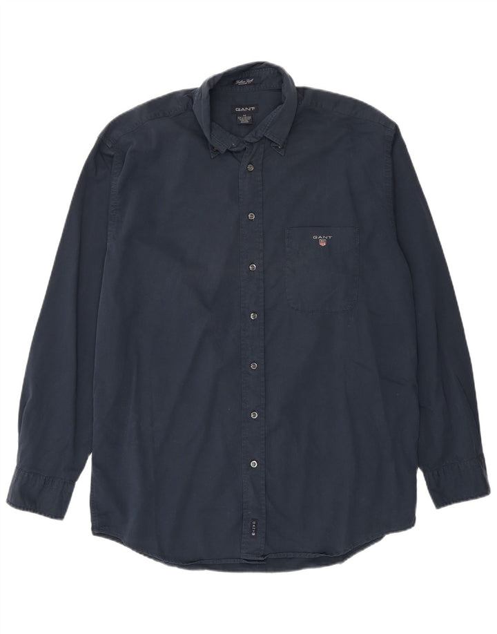 Camisa masculina Gant Regular Fit médio algodão azul marinho