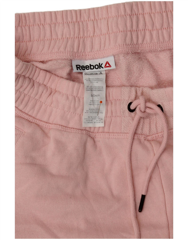 Shorts esportivos femininos Reebok UK 10 pequeno algodão rosa