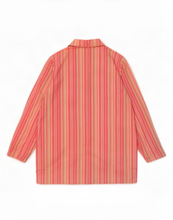 Jaqueta blazer feminina L.L.Bean Petite 5 botões Reino Unido 14 listrado rosa médio