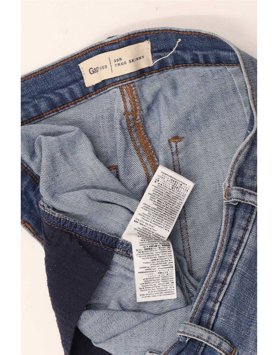 Jeans skinny feminino Gap W30 L27 algodão azul