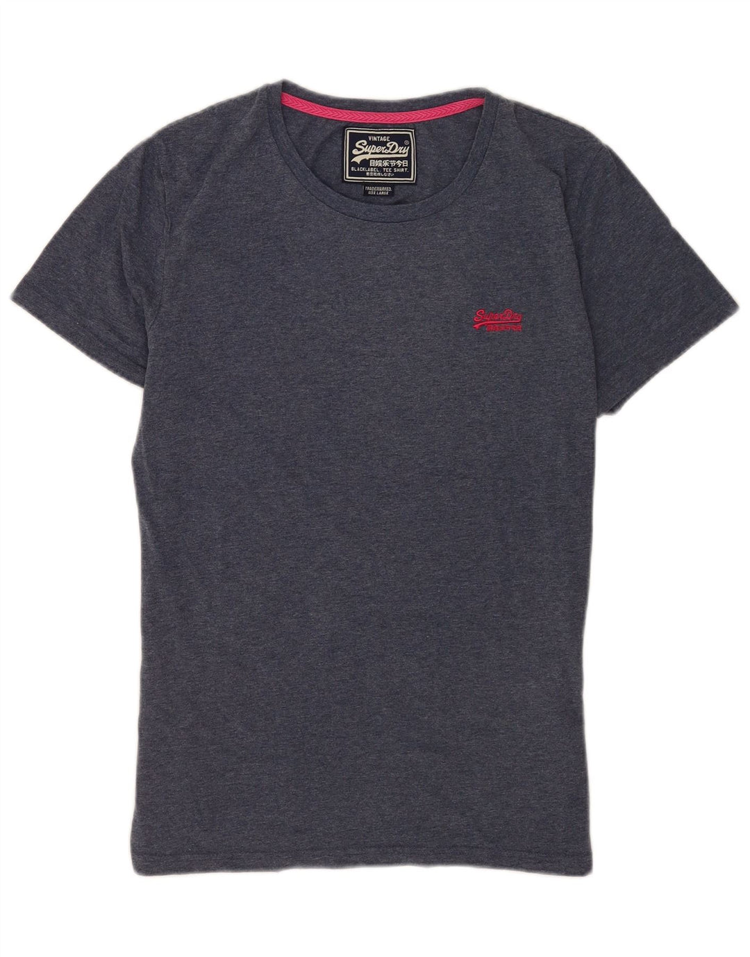 Camiseta masculina Superdry Top grande algodão azul