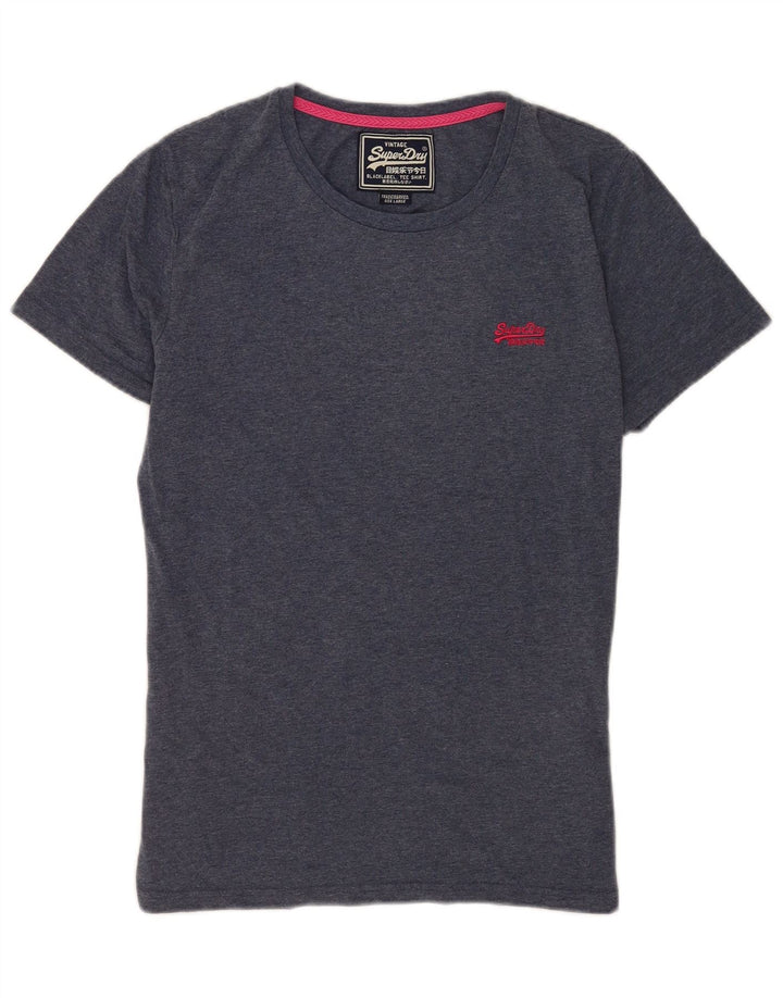 Camiseta masculina Superdry Top grande algodão azul