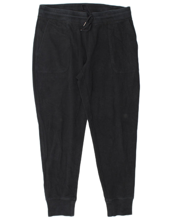 Calça de treino feminina L.L.BEAN Joggers UK 14 algodão preto médio