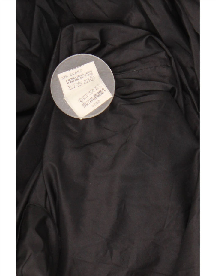 Vestido feminino assimétrico de manga comprida Pancaldi & B Reino Unido 12 médio preto