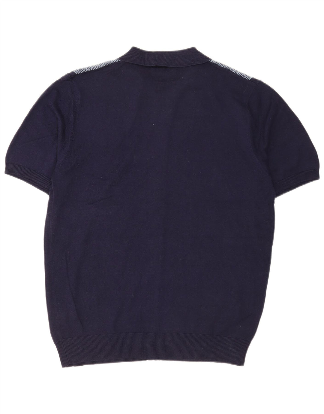 Pierre Cardin Camisa masculina de malha de manga curta média azul marinho geométrica