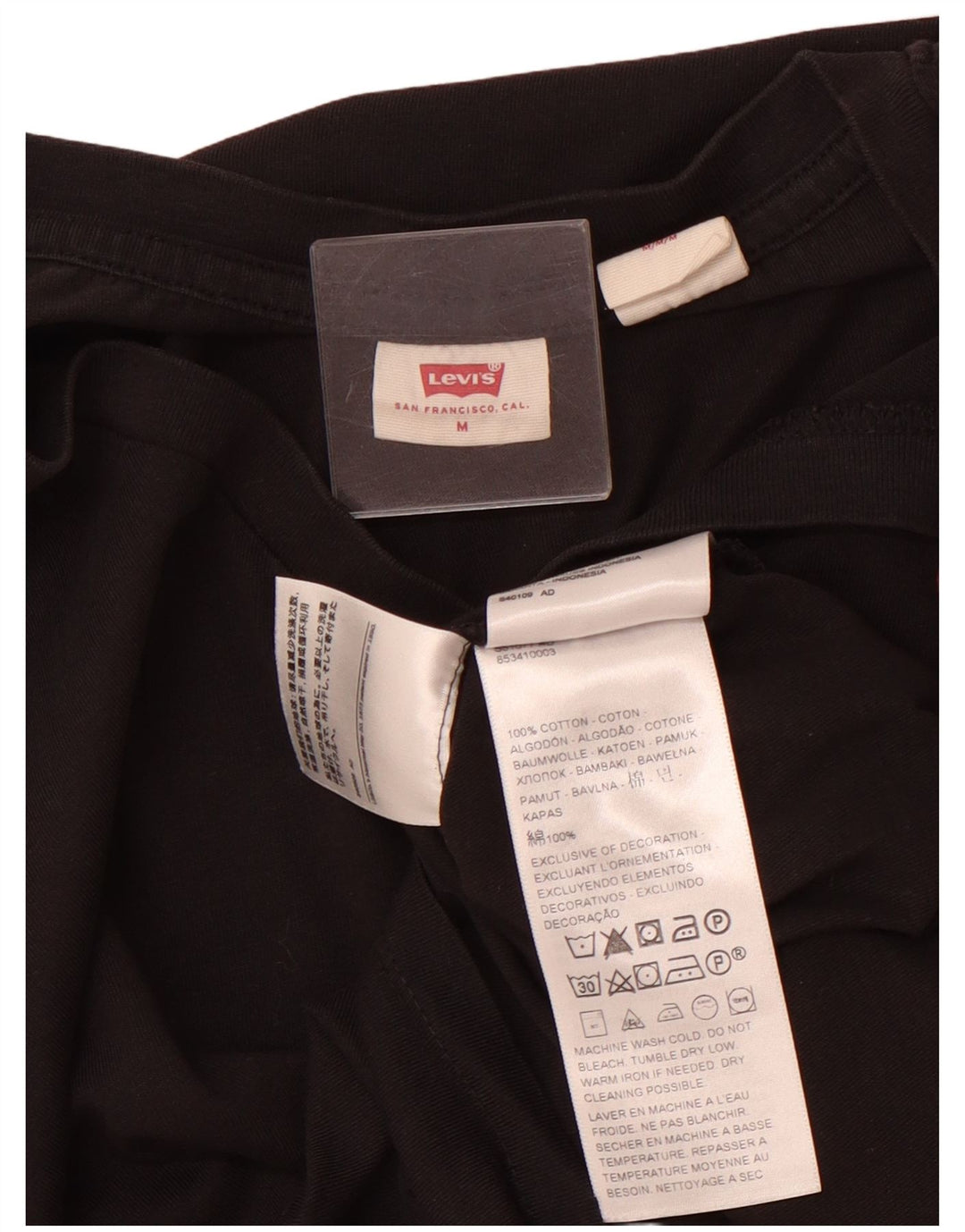 Camiseta feminina LEVI'S UK 12 algodão preto médio