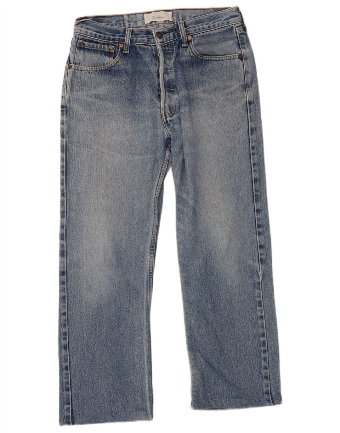 Jeans retos masculinos Levi's W30 L26 algodão azul