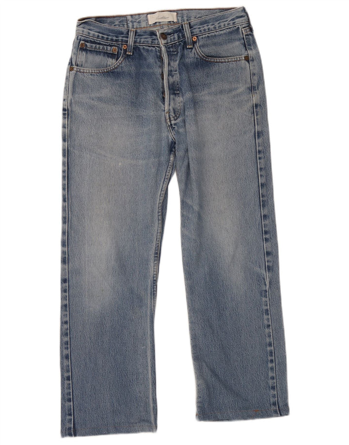 Jeans retos masculinos Levi's W30 L26 algodão azul