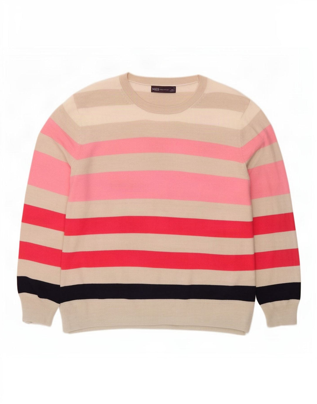 Suéter feminino Marks & Spencer com gola canoa Reino Unido 14 grande multicolorido