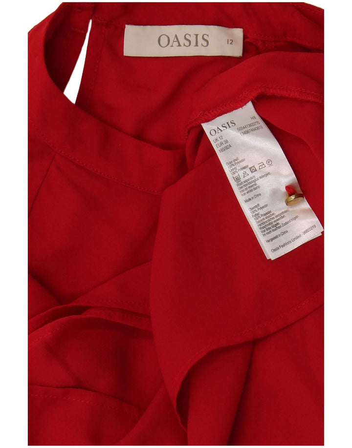Blusa feminina Oasis UK 12 poliéster vermelho médio
