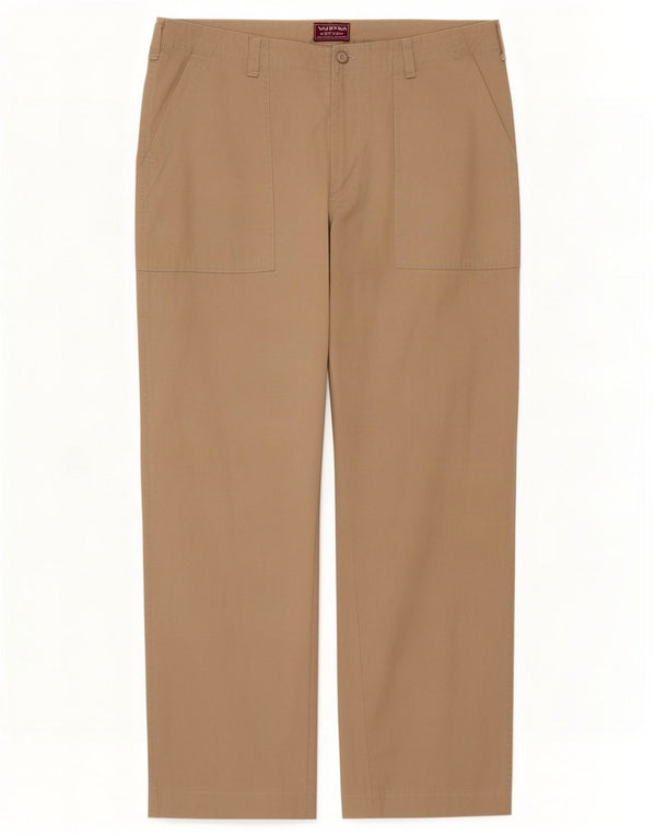 Wampum Calça Chino Masculina Reta IT 52 XL W36 L30 Algodão Bege