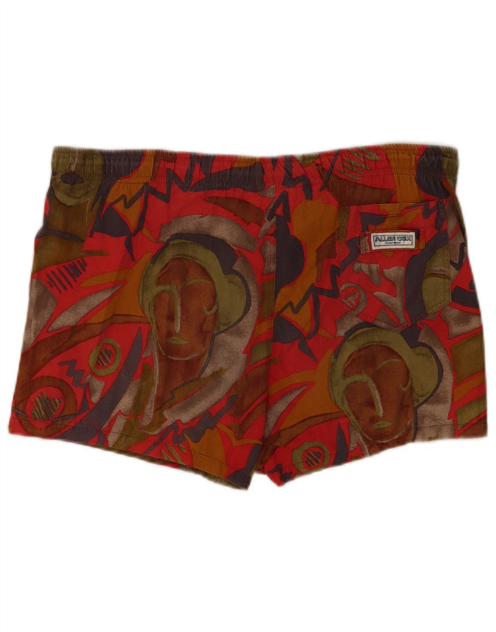 Allen Cox masculino abstrato Padrão shorts de natação grande algodão multicolorido