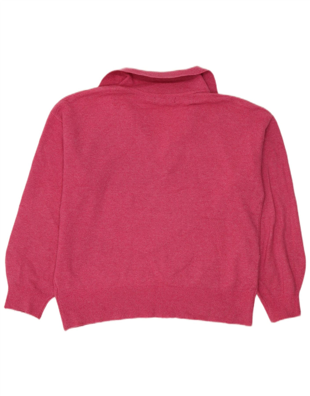 Suéter feminino Marks & Spencer com gola polo superdimensionada Reino Unido 14 médio rosa