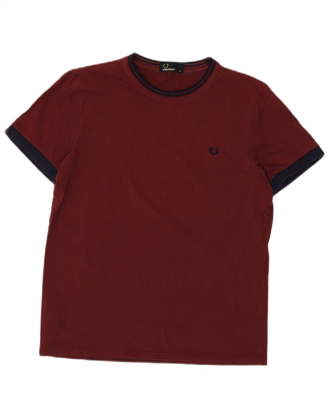 FRED PERRY Camiseta masculina de algodão colorblock médio Borgonha