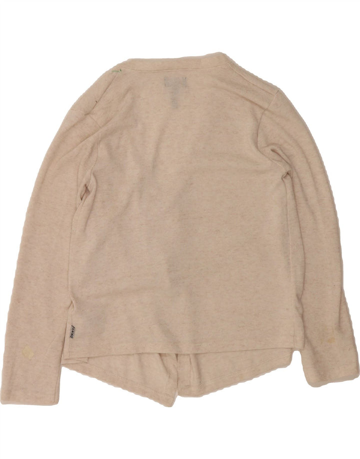 DKNY Womens Crop Open Cardigan Sweater US 12 Large Beige Cotton Vintage Dkny and Second-Hand Dkny from Messina Hembry 