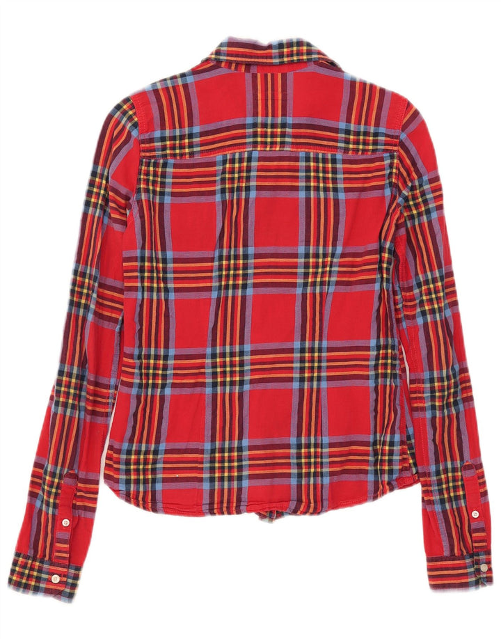 Camisa feminina Hollister Reino Unido 6 XS xadrez vermelho