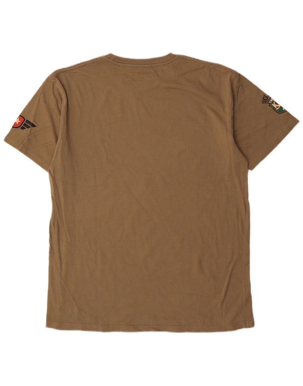 Camiseta masculina com estampa Hard Rock Cafe HO Chi Minh City Top XL de algodão cáqui