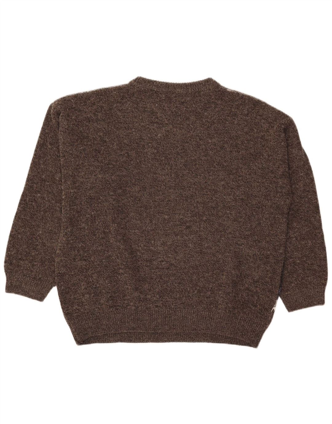 Suéter masculino Islândia com gola canoa IT 52 grande marrom argyle/diamante