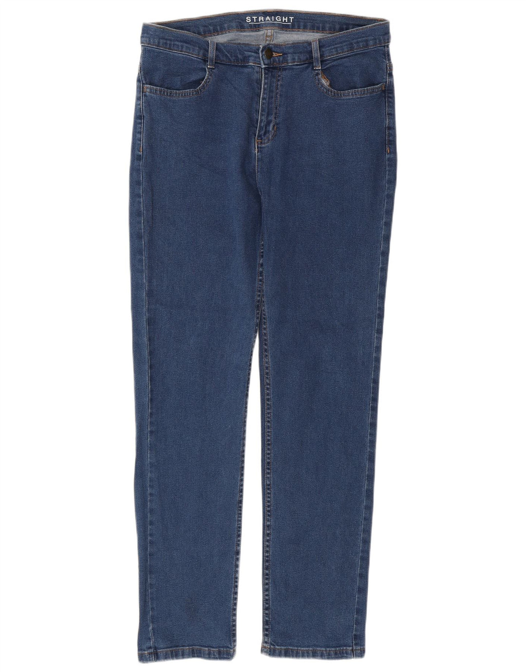 Jeans retos femininos Marks & Spencer Reino Unido 12 médio W32 L30 algodão azul