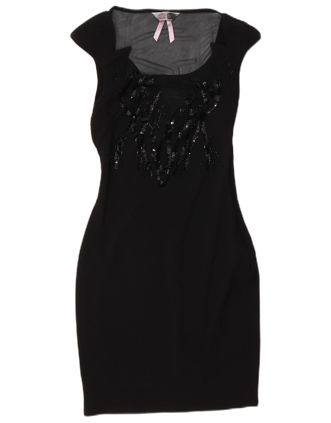 Vestido bodycon feminino Lipsy UK 10 pequeno poliéster preto