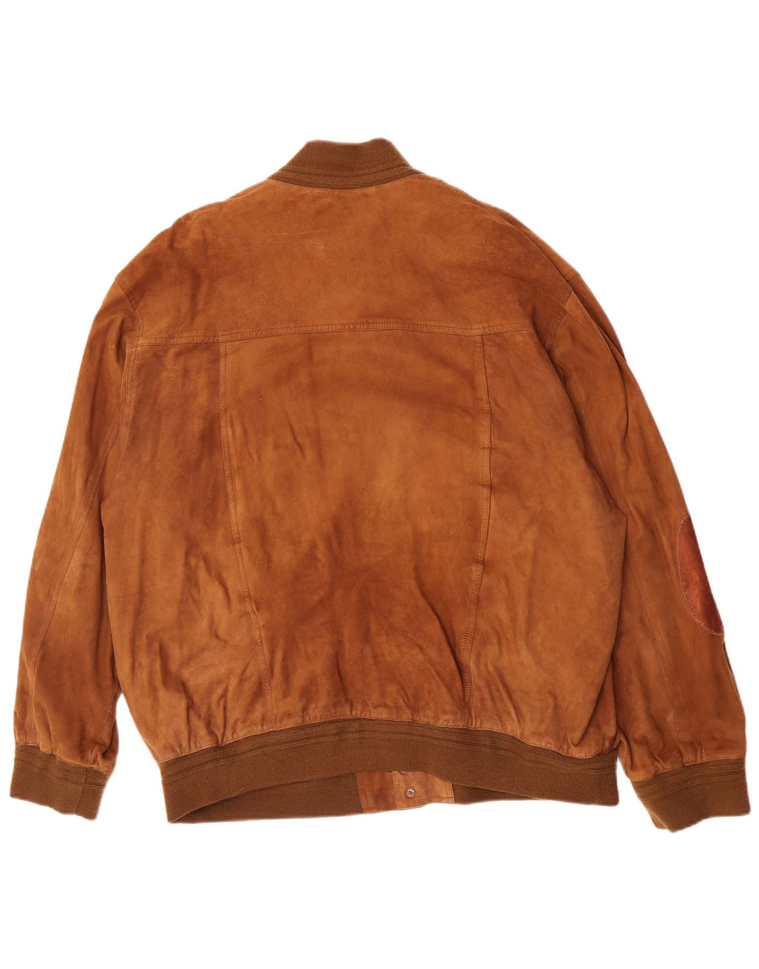 Jaqueta bomber masculina vintage de camurça IT 62 5XL couro bege
