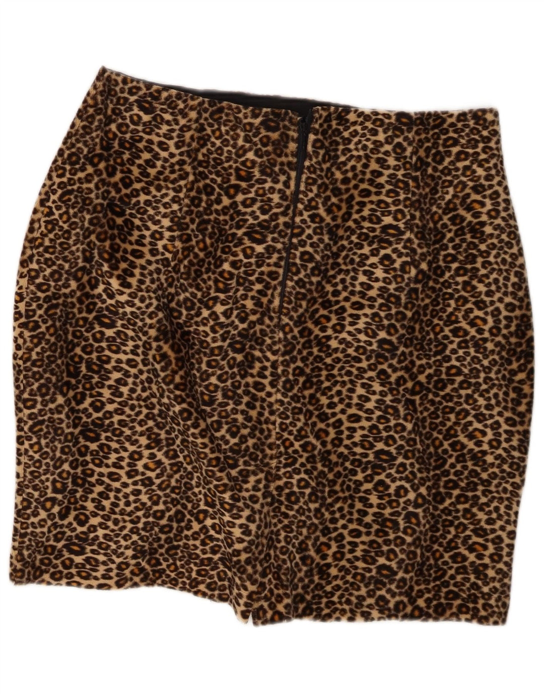 Saia lápis feminina Zara W32 grande poliéster marrom com estampa animal