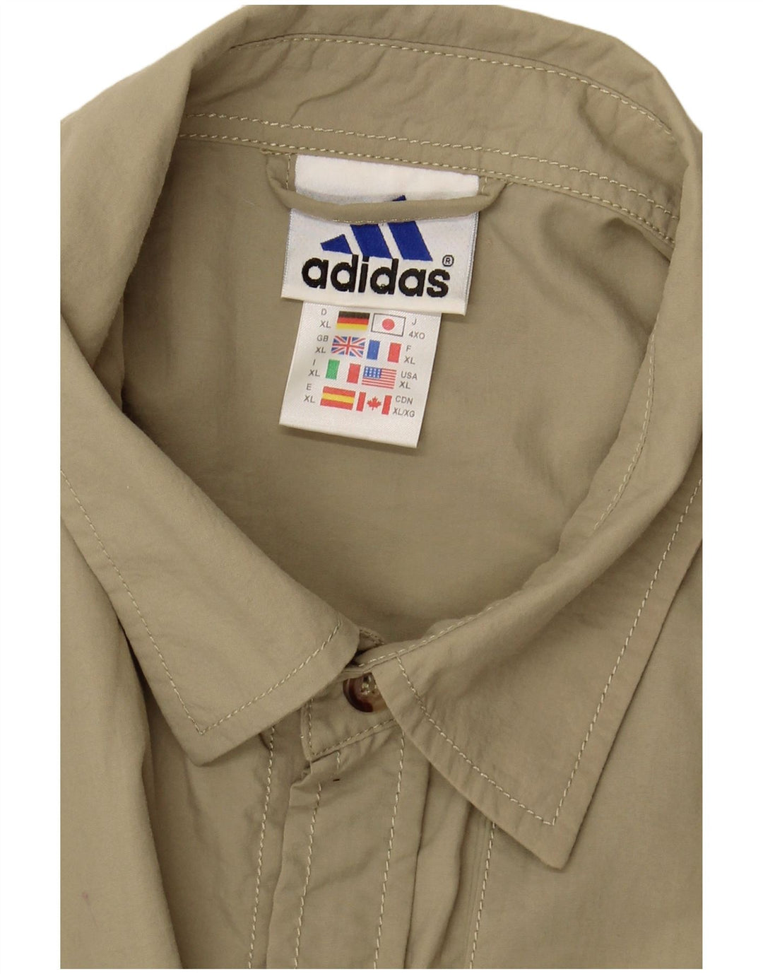 ADIDAS Mens Camisa Manga Curta XL Verde Nylon