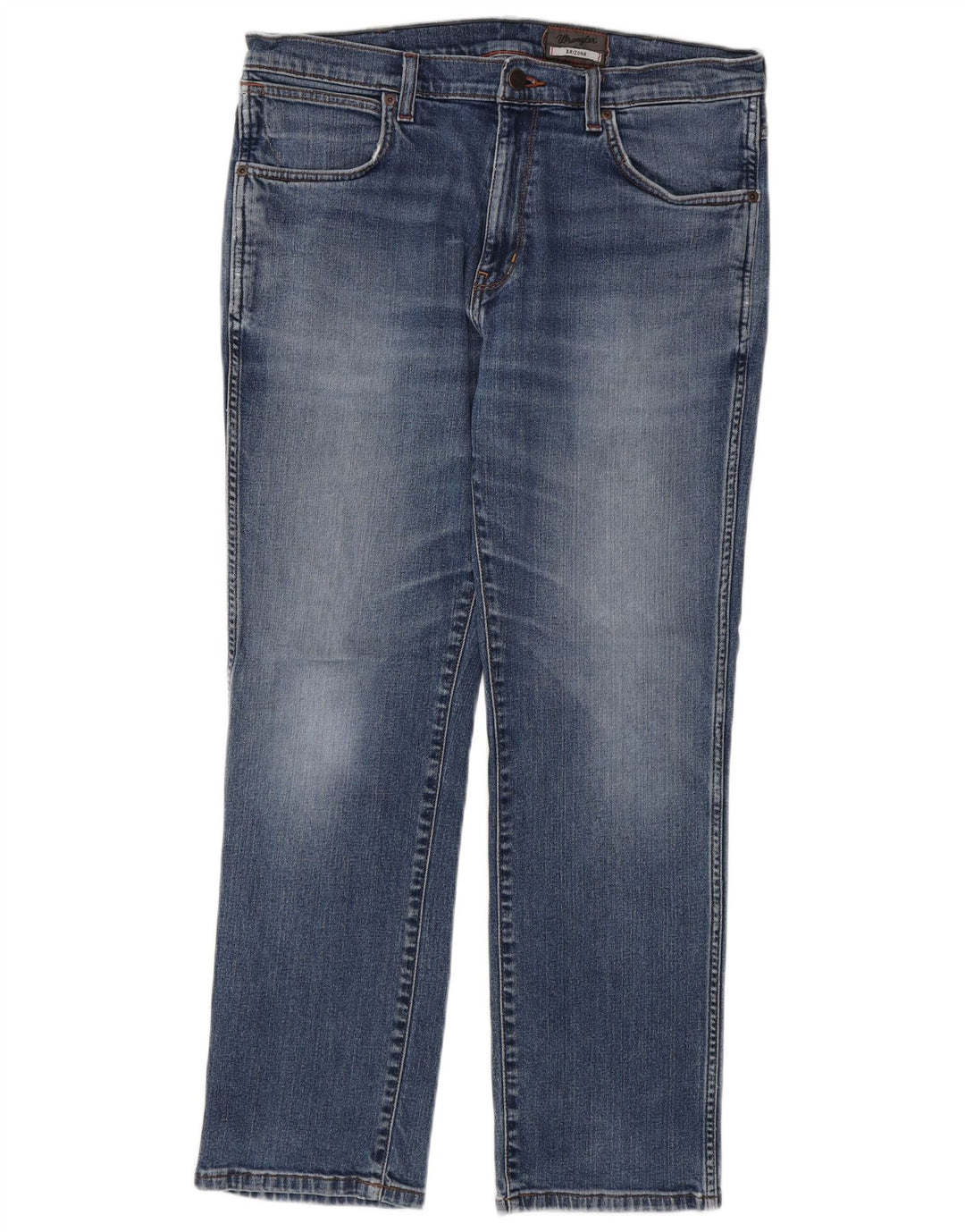 WRANGLER Masculino Arizona Stretch Straight Jeans W36 L30 Azul Algodão