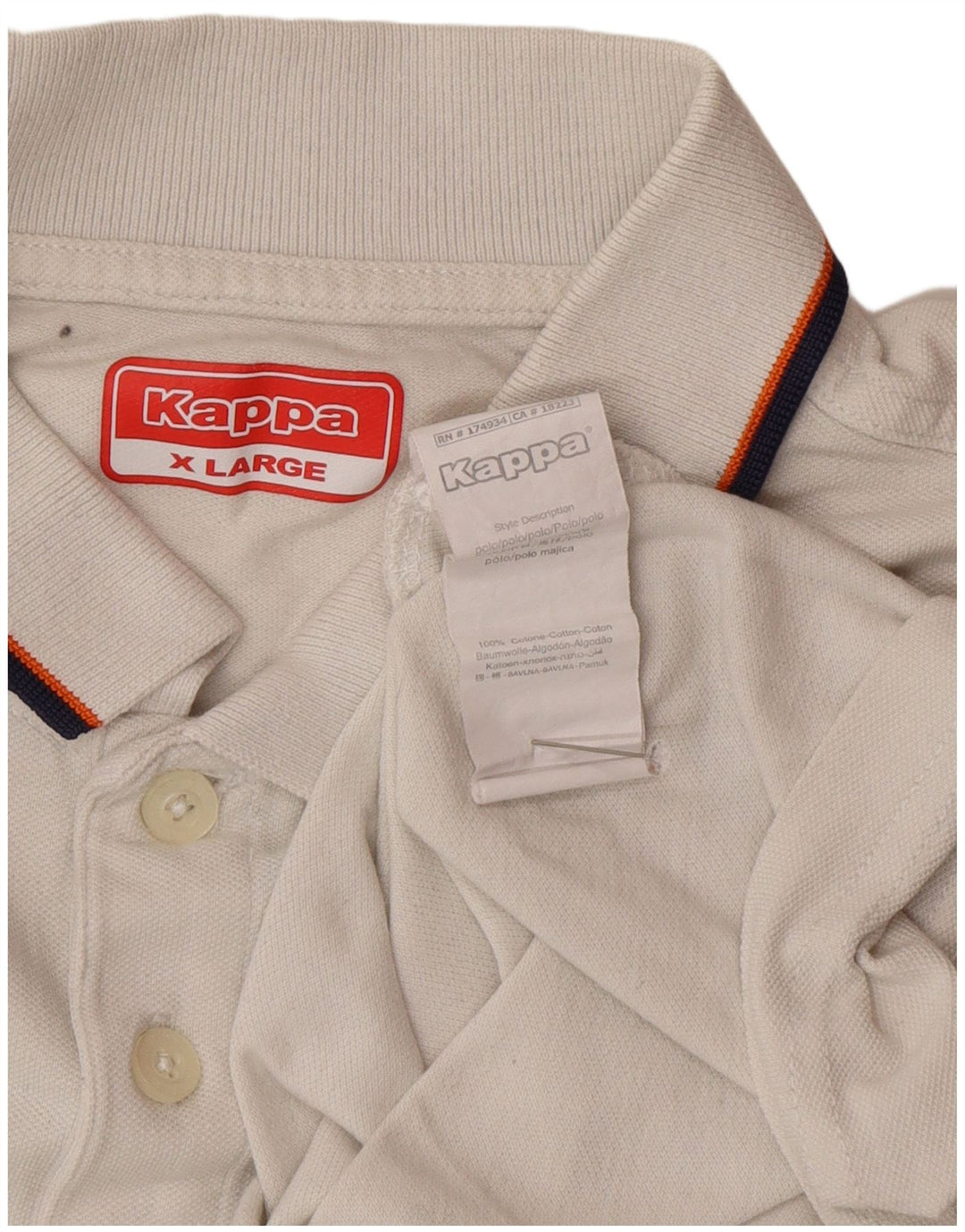 Camisa polo masculina Kappa XL algodão branco