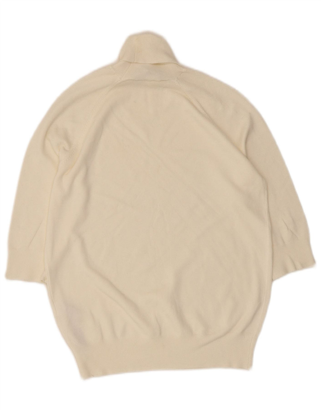 Suéter feminino Zara manga curta com gola redonda Reino Unido 12 médio branco