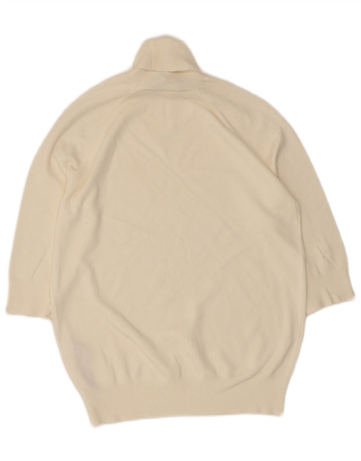 Suéter feminino Zara manga curta com gola redonda Reino Unido 12 médio branco