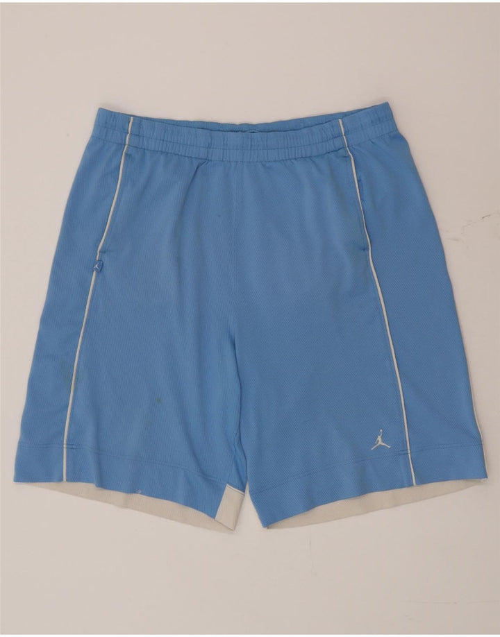 Shorts esportivos masculinos Jordan grande bloco colorido azul