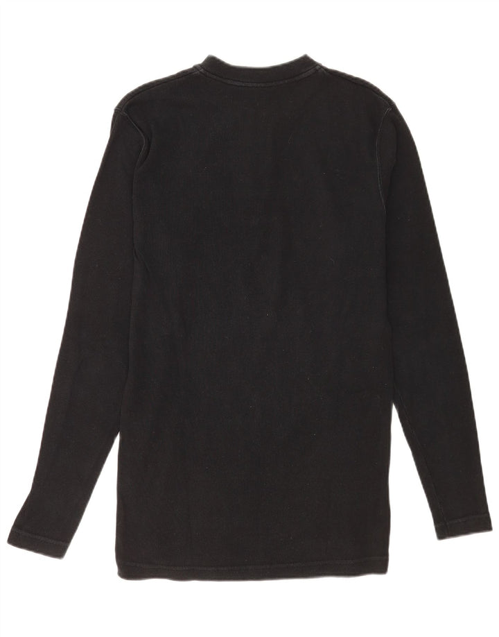 Wrangler Mens Top Manga Longa Grande Algodão Preto