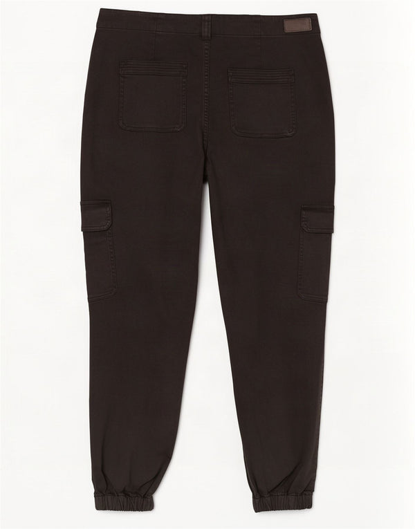 Calça cargo feminina Fat Face Joggers UK 16 grande W34 L28 algodão preto