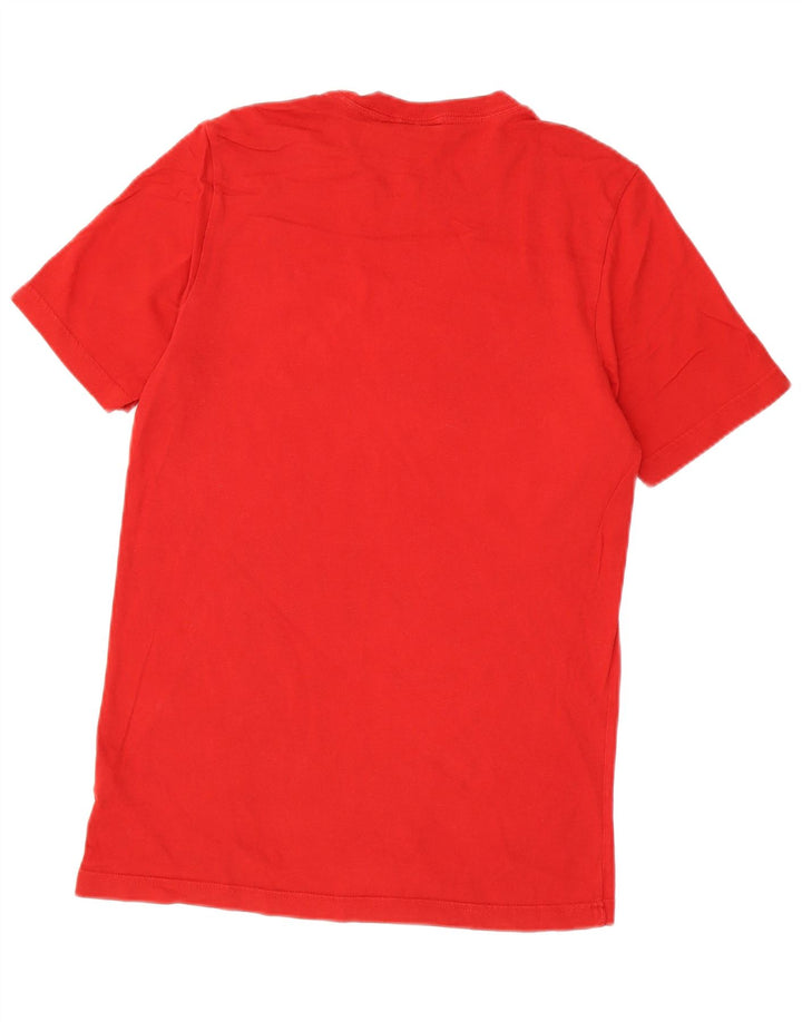 Adidas Mens T-Shirt Top Pequeno Algodão Vermelho