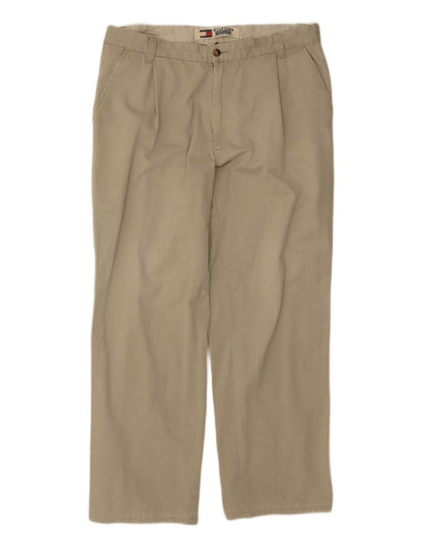 Calça Chino Masculina Tommy Hilfiger Pegged W38 L28 Algodão Bege