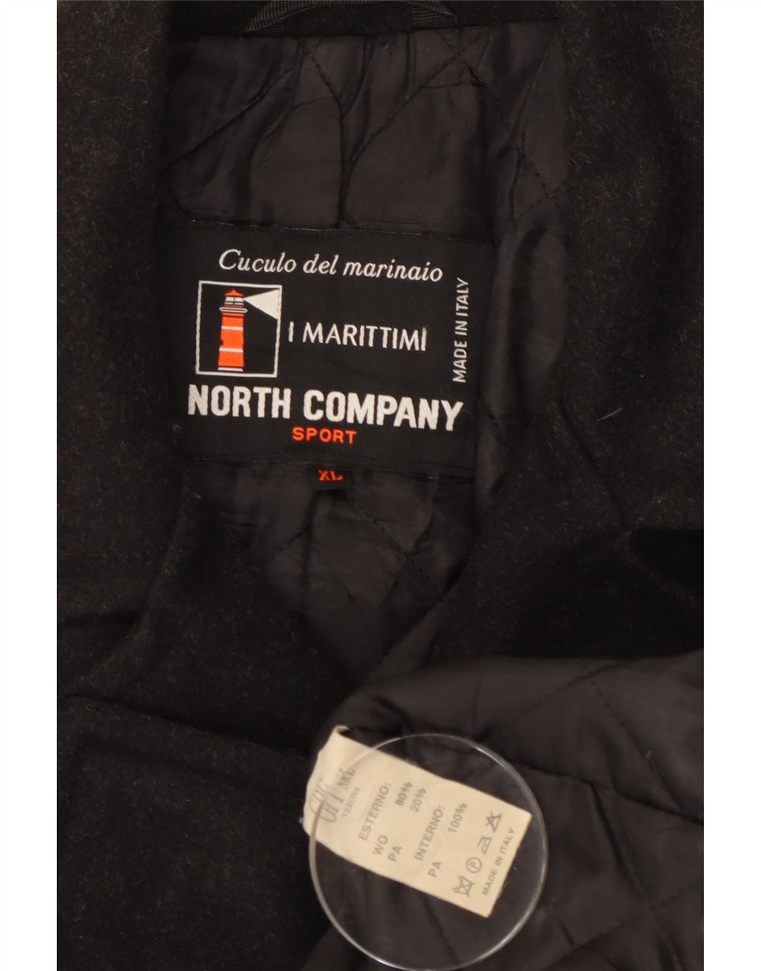 Casaco masculino vintage de lã preta UK 42 XL