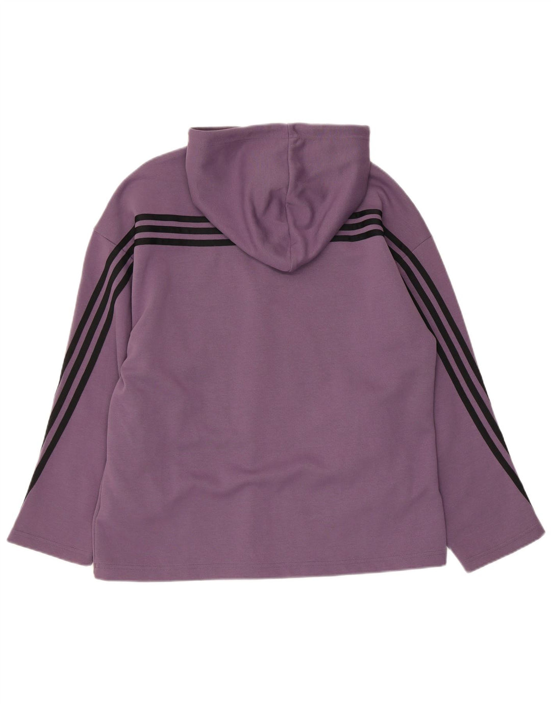ADIDAS Womens Oversized Hoodie Jumper UK 8/10 Pequeno Roxo Algodão