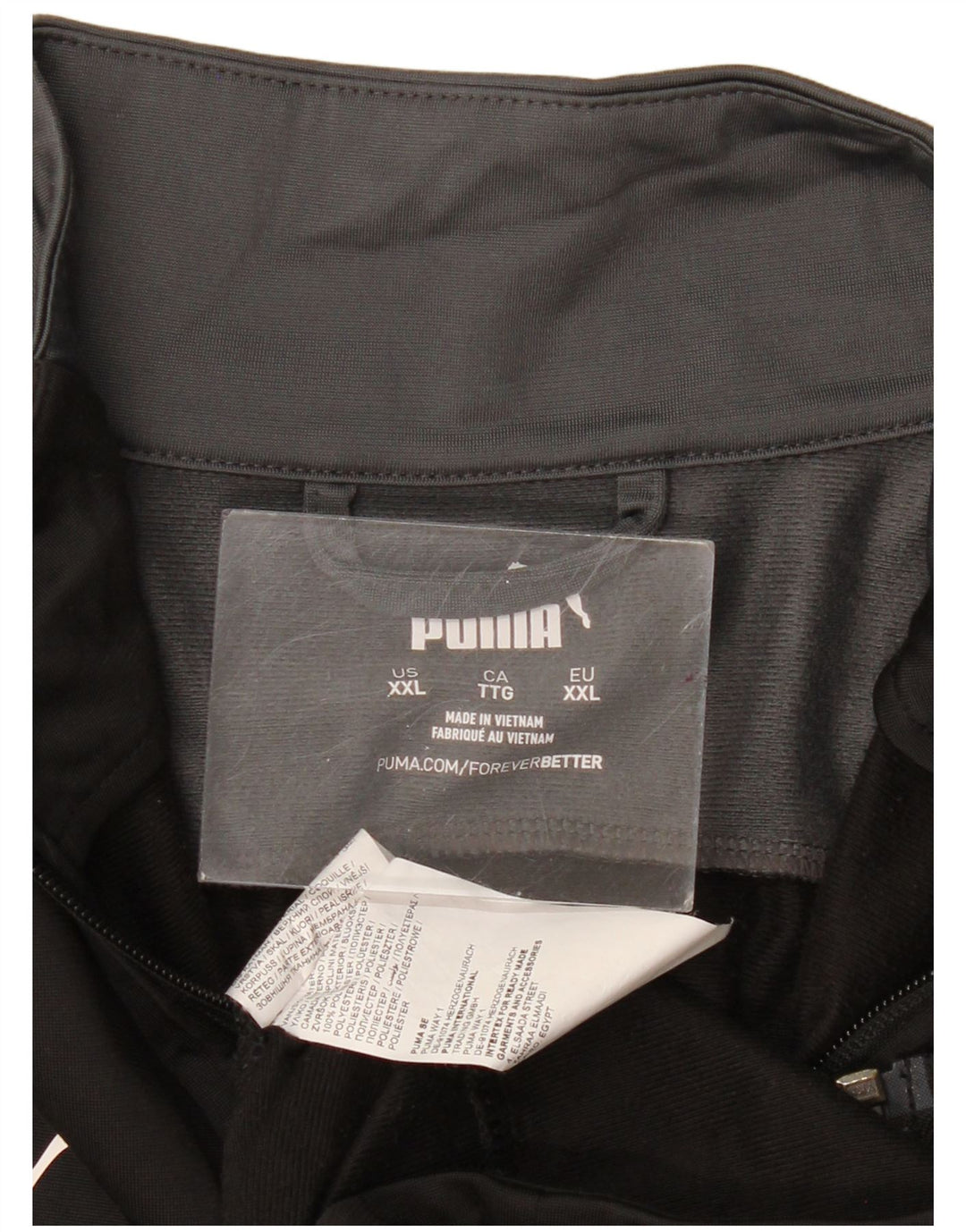 PUMA Mens Graphic Tracksuit Top Jaqueta 2XL Preto Colorblock Poliéster