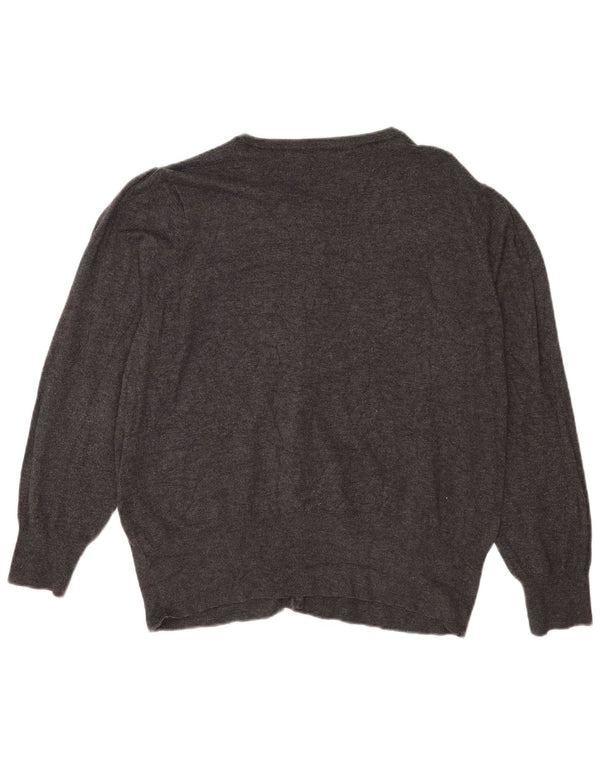 Suéter cardigã feminino Marks & Spencer UK 22 3XL cinza viscose