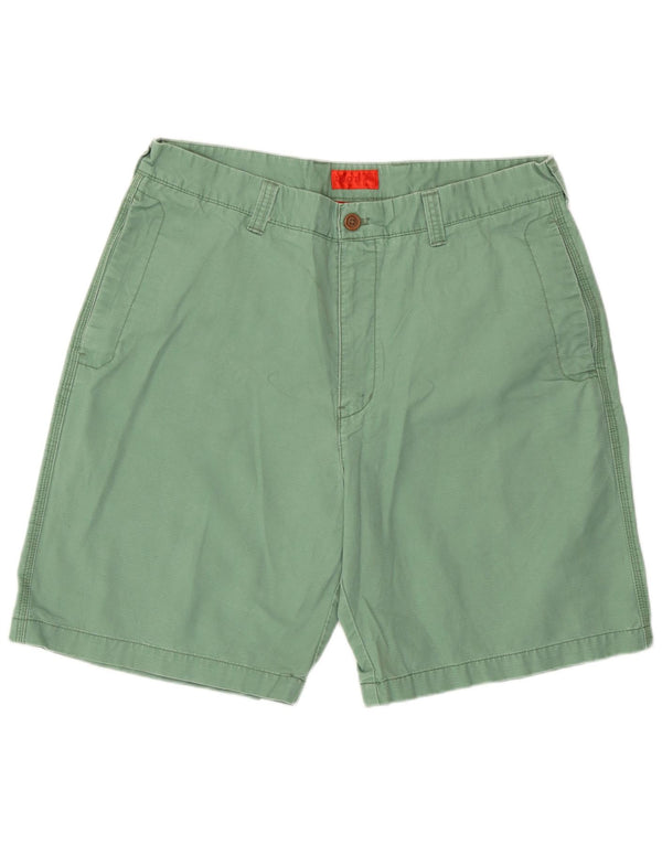 Izod Mens Chino Shorts W36 XL Algodão Verde