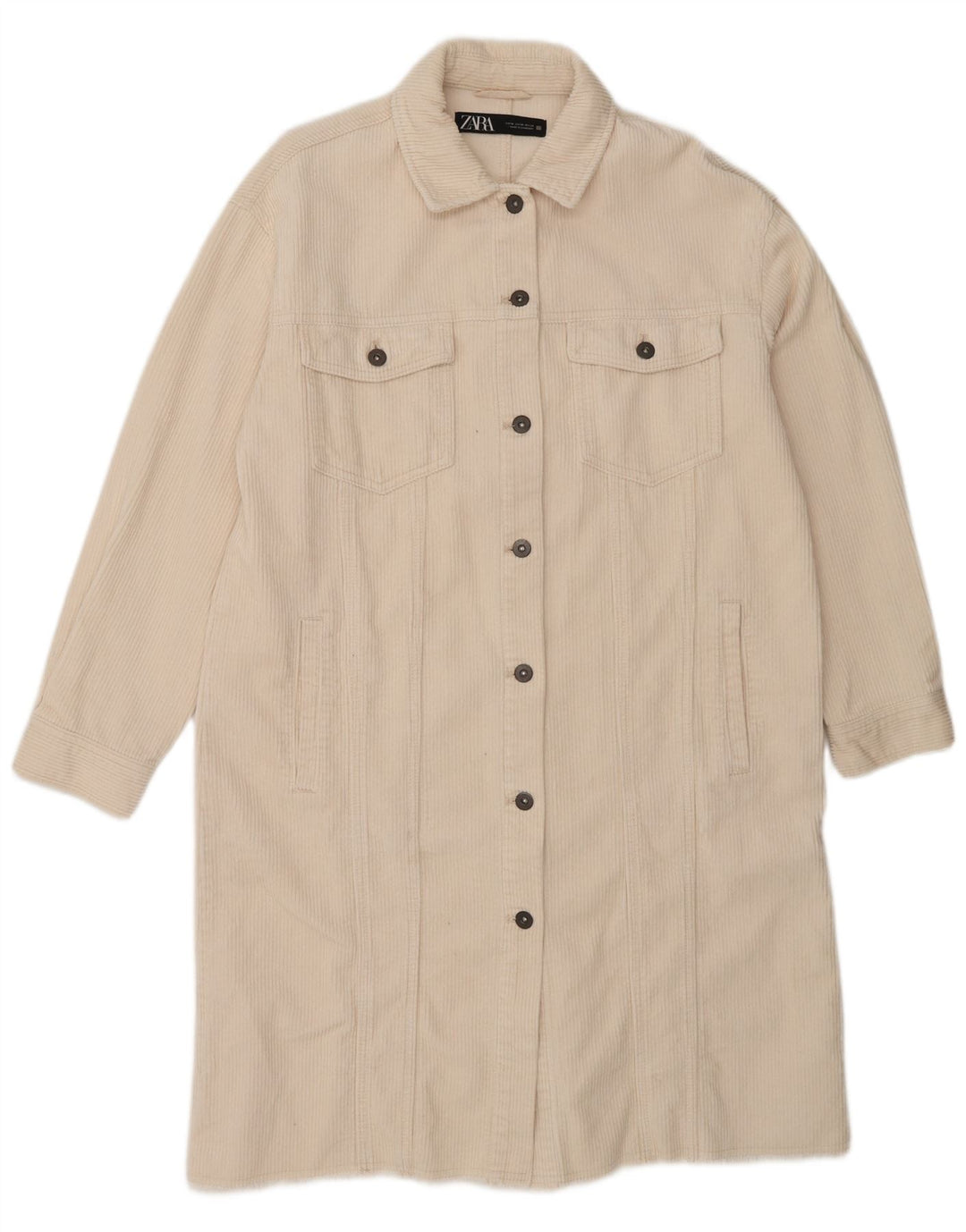 Casaco de veludo feminino Zara UK 12 médio algodão branco