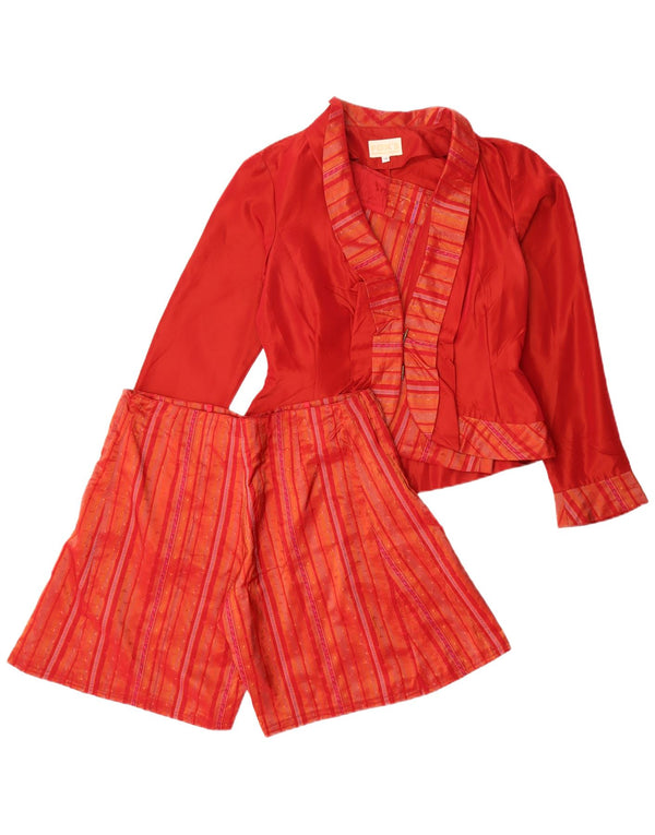 Conjunto feminino de 3 peças da Fox EU 36 pequeno W30 acetato floral vermelho moderno