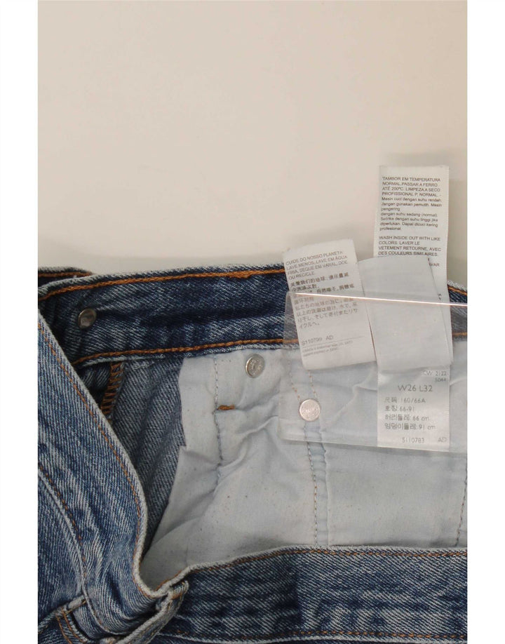 Calça jeans feminina Levi's 501 Straight W26 L32 azul algodão
