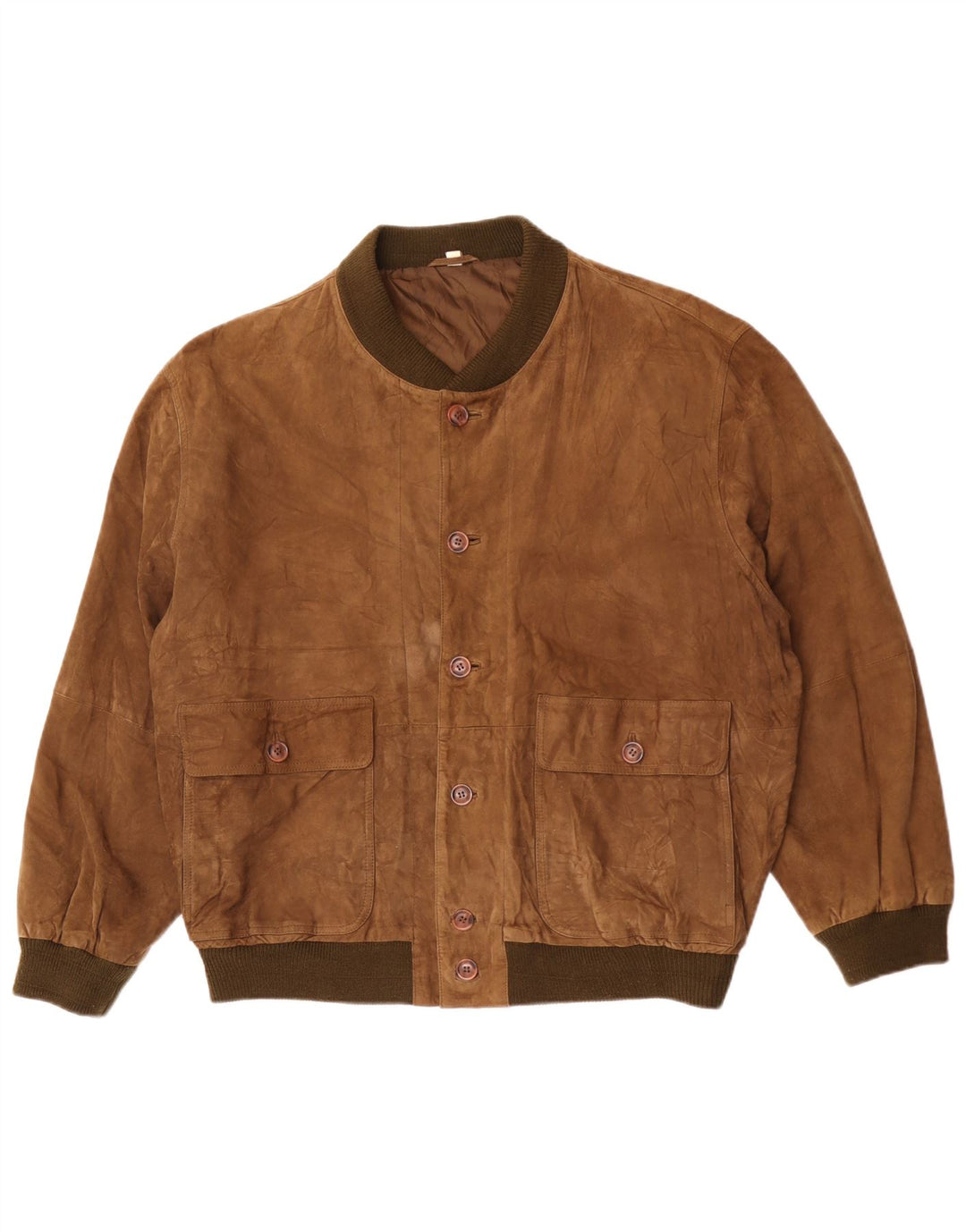 Jaqueta bomber masculina vintage em camurça IT 52 XL couro marrom